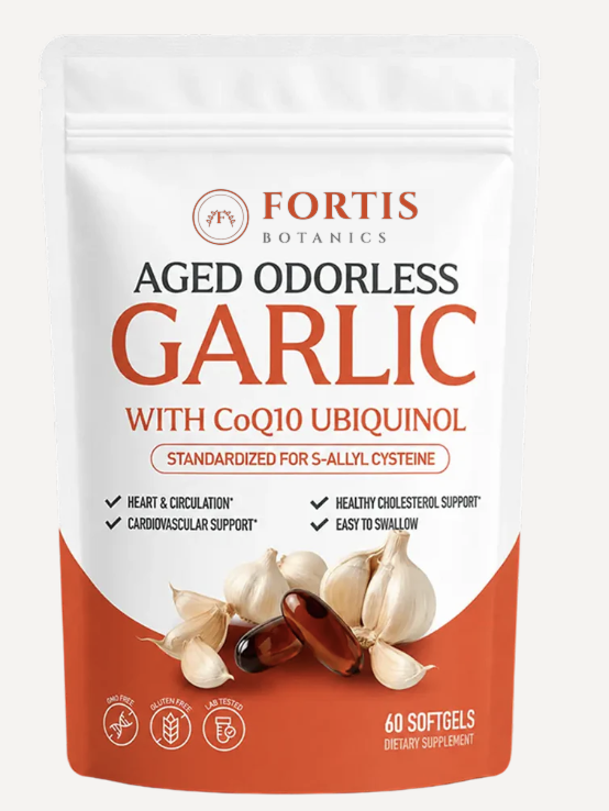 Fortis Aged Odorless Garlic with CoQ10 Ubiquinol — 60 softgels