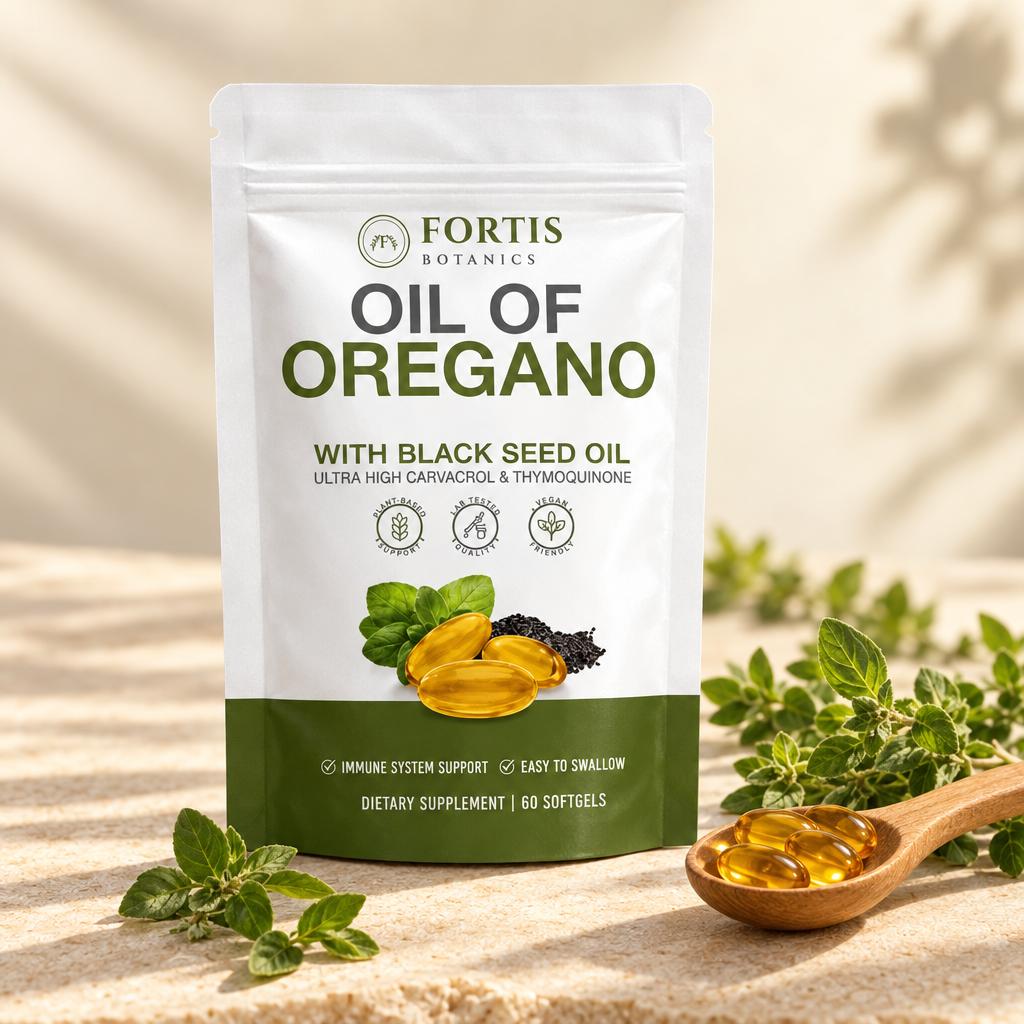 Fortis oregano softgels with fresh oregano